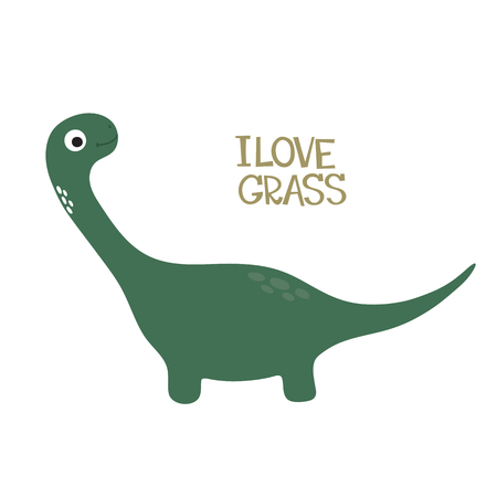 Cute cartoon dino illustration. Be wild and freeのイラスト素材