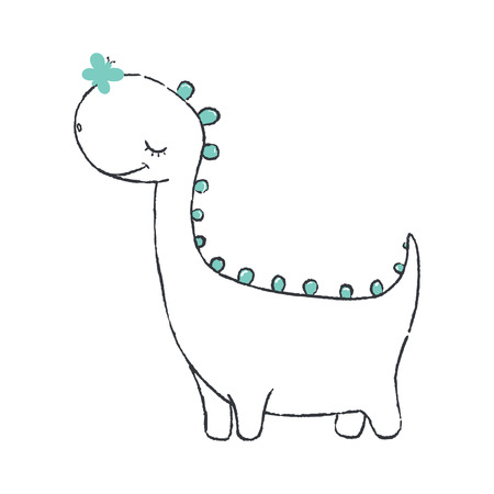 Vector illustration of cute little dinoのイラスト素材