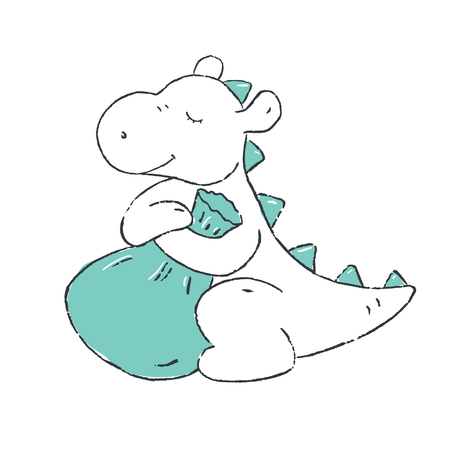 Vector illustration of cute little dinoのイラスト素材