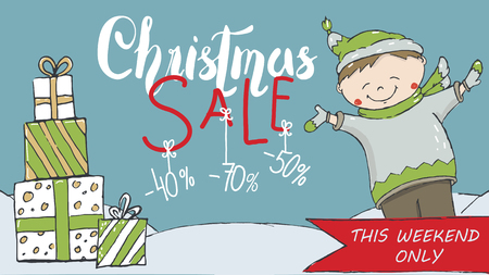 Christmas Sale banner. Vector illustrationのイラスト素材