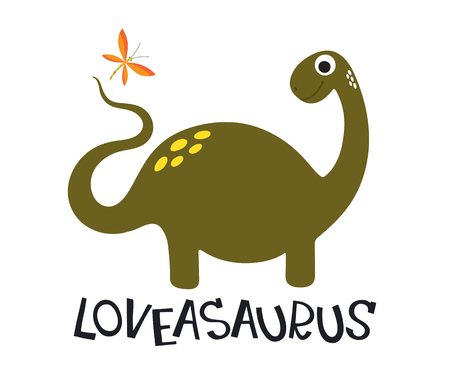 Vector doodle of cute dinosaur. Vector illustrationのイラスト素材