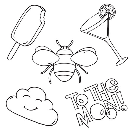 Patch set on white background. Vector illustration - Vectorのイラスト素材