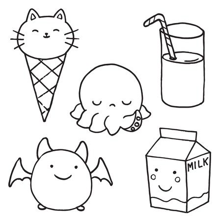 Patch set on white background. Vector illustrationのイラスト素材