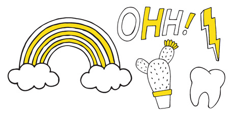 Patch set on white background. Vector illustrationのイラスト素材
