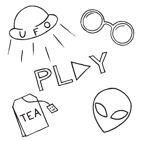 Patch set on white background. Vector illustrationのイラスト素材