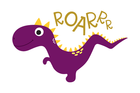 Roar. Cute dinosaur. Vector illustrationのイラスト素材