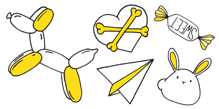 Patch set on white background. Vector illustrationのイラスト素材