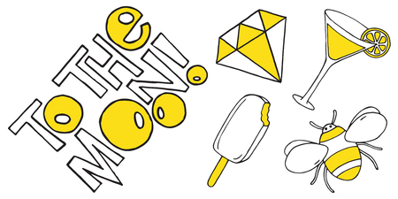 Patch set on white background. Vector illustrationのイラスト素材