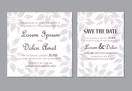 Wedding invitation card. Seamless floral backgroundのイラスト素材