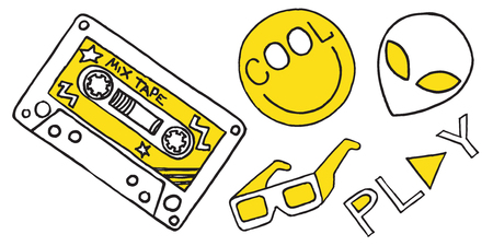Patch set on white background. Vector illustrationのイラスト素材