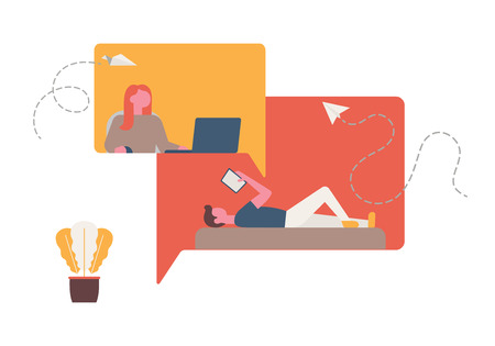 Set of business people flat icons. Flat style modern vector illustrationのイラスト素材