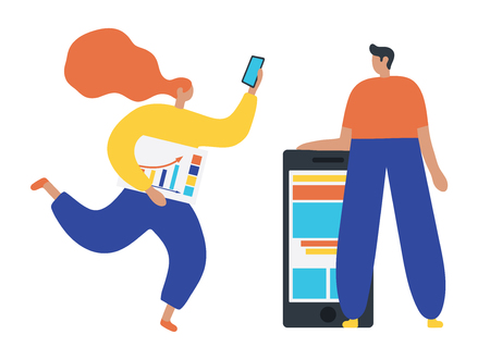 Set of business people flat icons. Flat style modern vector illustrationのイラスト素材