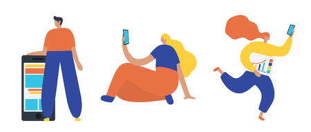 Set of business people flat icons. Flat style modern vector illustrationのイラスト素材