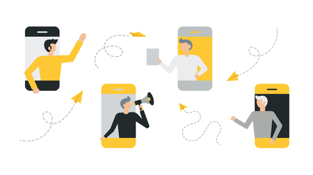 Set of business people flat icons. Flat style modern vector illustrationのイラスト素材