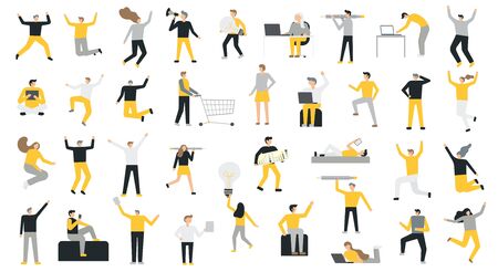 Set of business people flat icons. Flat style modern vector illustrationのイラスト素材