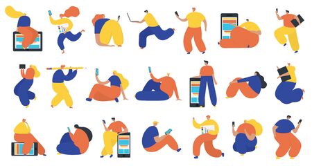 Set of business people flat icons. Flat style modern vector illustrationのイラスト素材