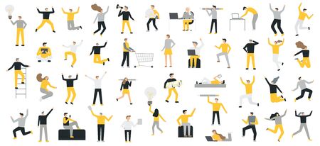 Set of business people flat icons. Flat style modern vector illustrationのイラスト素材