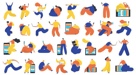 Set of business people flat icons. Flat style modern vector illustrationのイラスト素材