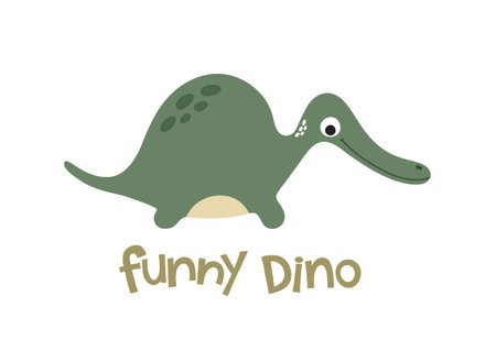 Funny Dino. Cute dinosaur. Vector illustrationのイラスト素材