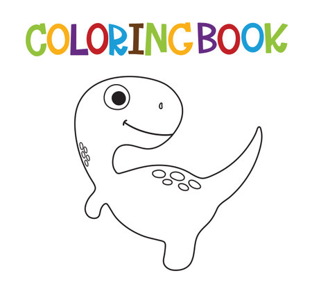 Cute dino coloring book. Vector illustrationのイラスト素材