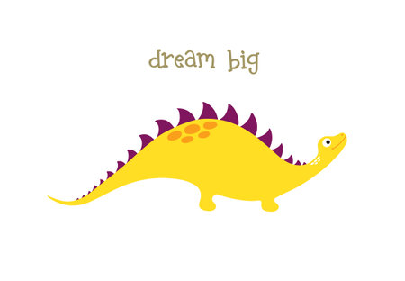 Dream big. Cute dinosaur. Vector illustrationのイラスト素材