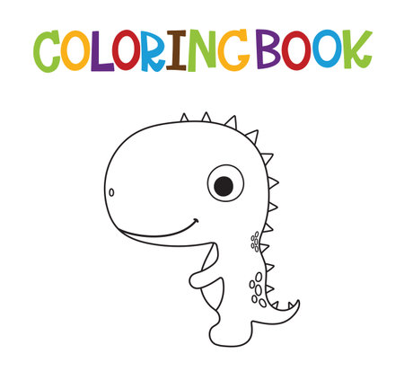 Cute dino coloring book. Vector illustrationのイラスト素材