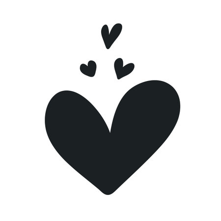 Black hearts on the white background. Vector Illustrationのイラスト素材