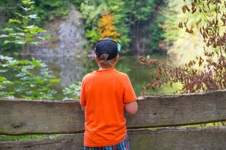 boy is resting in nature の写真素材