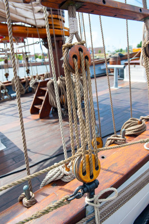 detail of a sailing ship の写真素材
