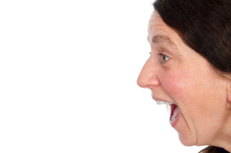 woman is crying in Front of Whiteboard background