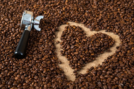 coffee- heartの写真素材
