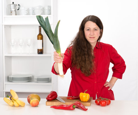 angry woman in the kitchenの写真素材