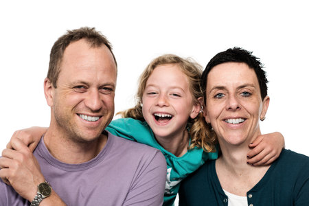 happy family with one daughterの写真素材