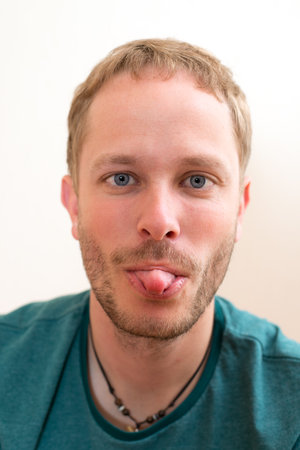 boldfaced young manの写真素材