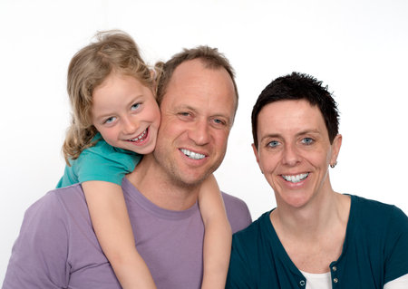 happy family with one daughterの写真素材