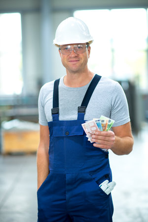 worker with his wages
