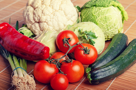 different vegetables - tomato, cauliflower, sweet pepper and moreの写真素材