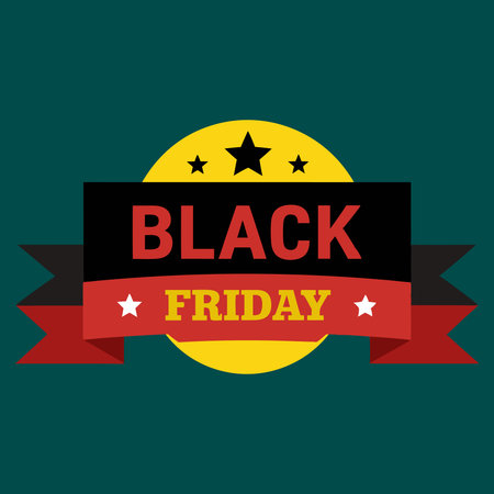 Black Friday sale banner design template. Vector illustration in flat style.のイラスト素材
