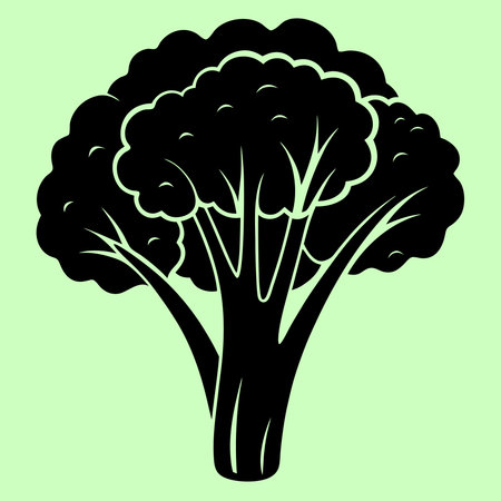 Broccoli. Vector illustration on a light green background. Isolated.のイラスト素材