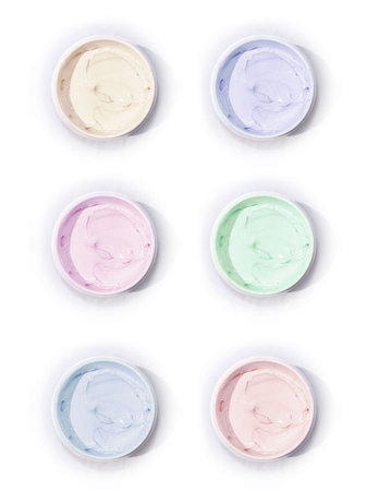 Pastel Creams in Jars on White Backgroundの写真素材
