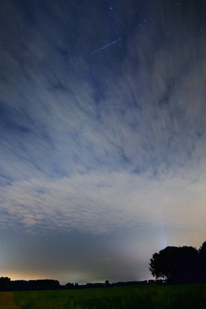 Persed meteor above landscape