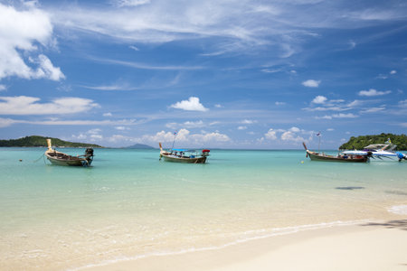 Long tailed boat in Phuket Thailand の写真素材