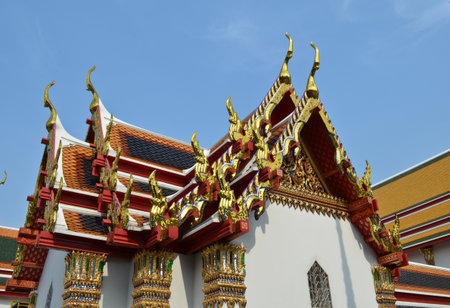 Roof of temple Wat Pho Bangkok Thailandのeditorial素材
