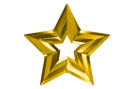 rendering of golden star front viewの写真素材