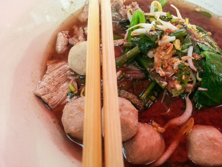 Thai Noodle with meat.