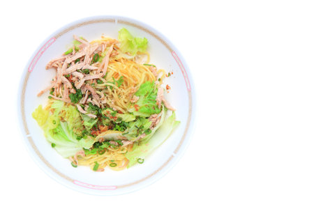 Easy noodle on white background
