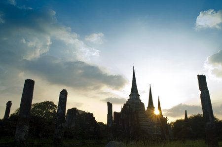 The Pagoda at Ayutthaya Thailandの写真素材