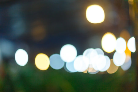 Beautiful Light Bokhe from LED bulb in festivel decoration.