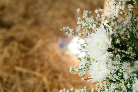 White fresh flower for wedding's place decoration.の写真素材