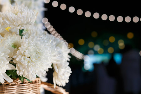 White fresh flower for wedding's place decoration.の写真素材